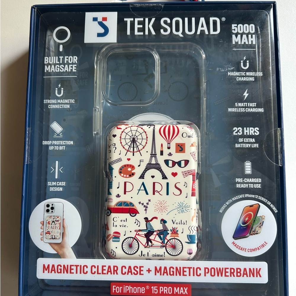 Paris Magnetic Case & Powerbank for iPhone 15 Pro Max